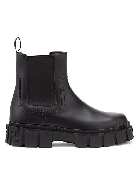 Fendi Force Chelsea Boots Leather Black 